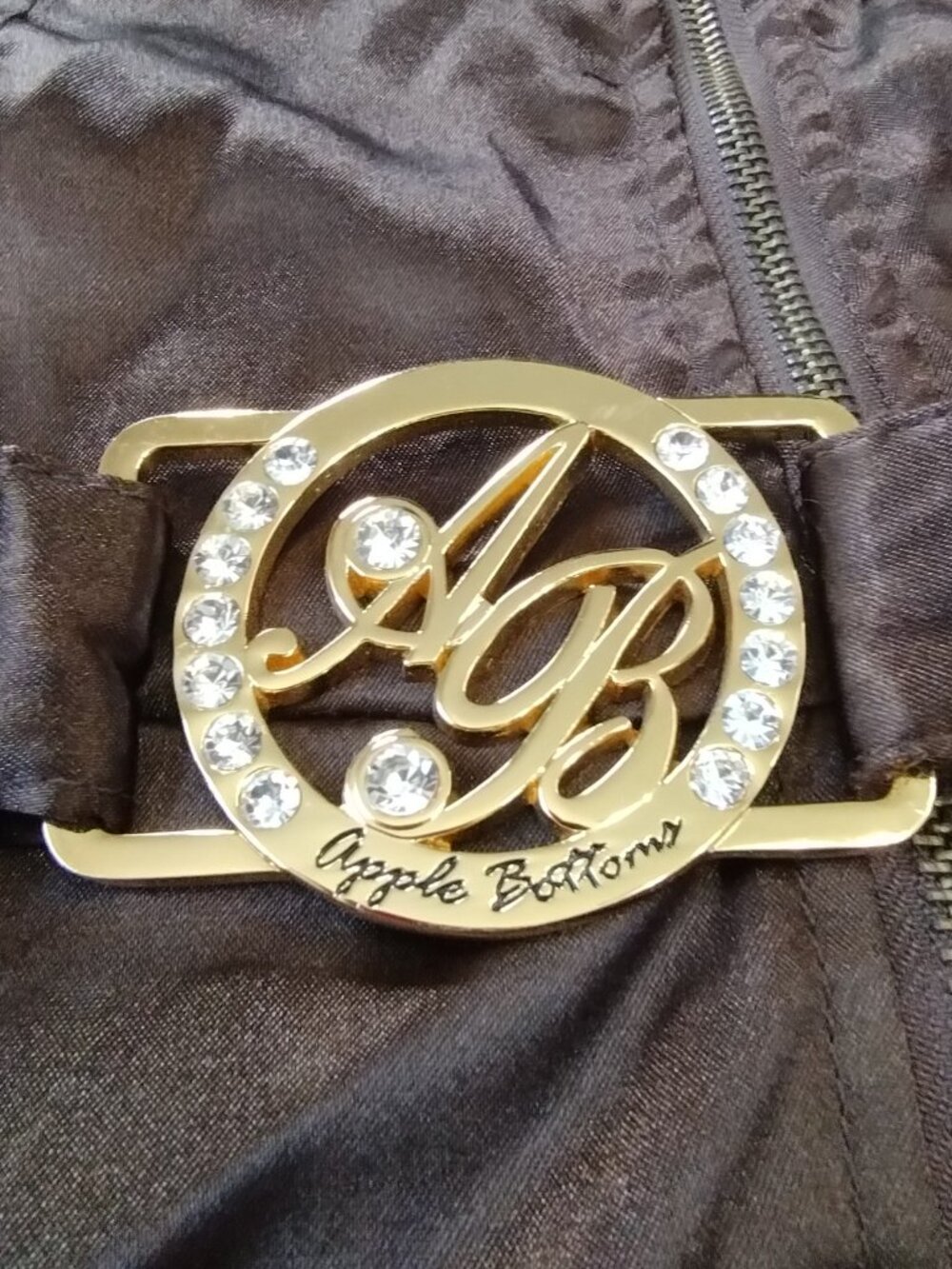 Apple Bottoms Hooded Belted Romper Brown Quilted Bling Size 5/6 - Picture 6 of 16